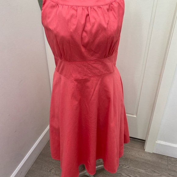 Pink tea dress. Light cotton — peachy pink. - Picture 6 of 6